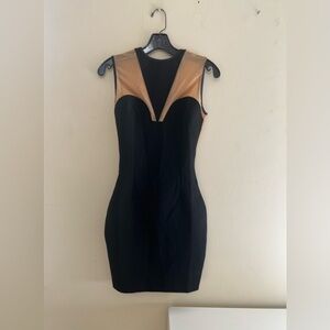 Torn by Ronny Kobo Black and Tan Mini Dress